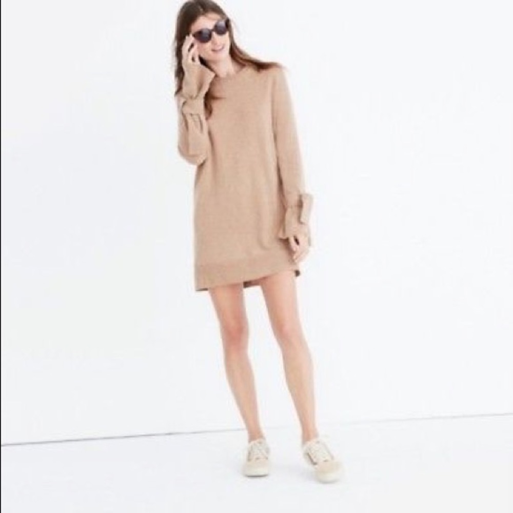 Madewell Tie Cuff Sweater Dress size M NWT